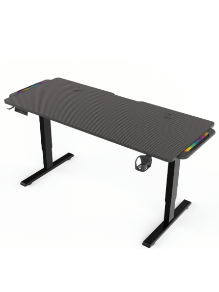 Adjustable Gaming Desk 140 x 60 cm, BLACK