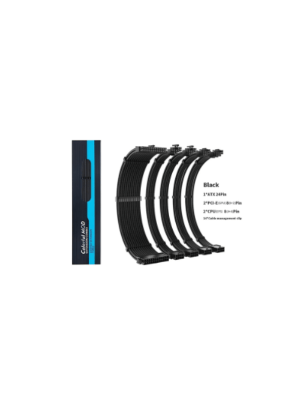 PowerMax COLORFUL MOD EXTENSION COMBO CABLE - Black