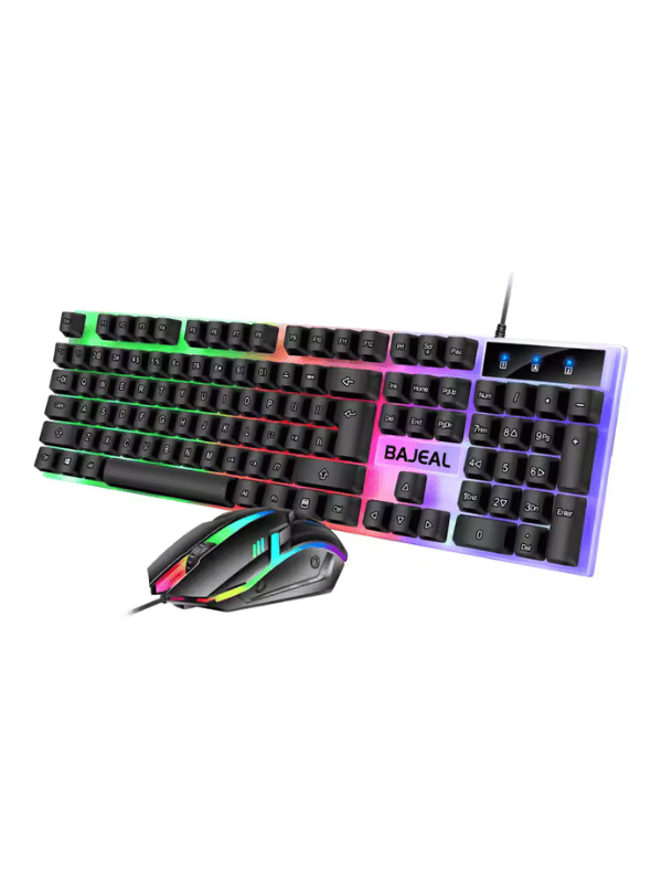 Bajeal T350 LED Light 104 Keys USB Wired Mechanical Feel Gaming Keyboard Mouse Combos