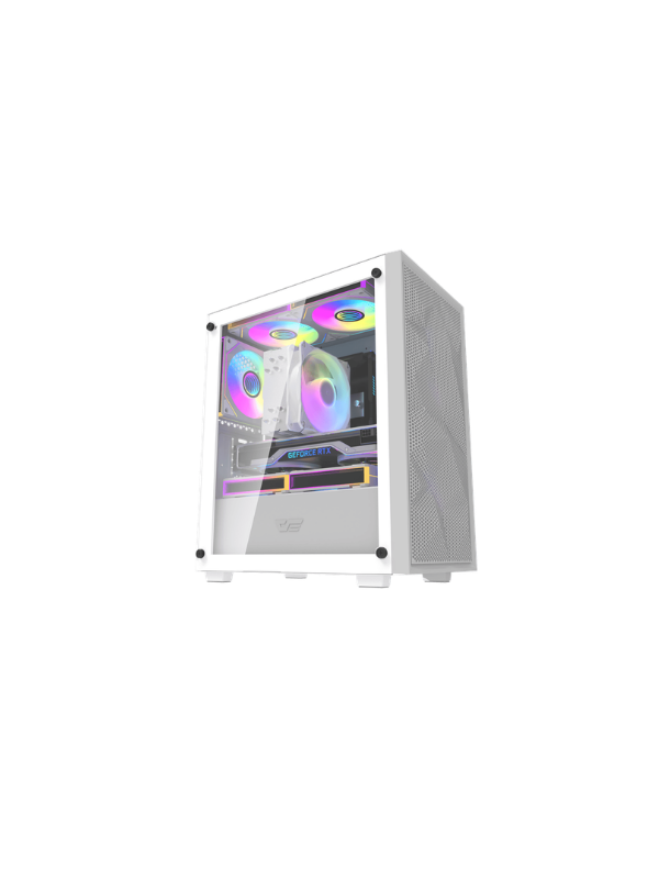 DarkFlash M305 Mesh M-ATX PC Case, WHITE