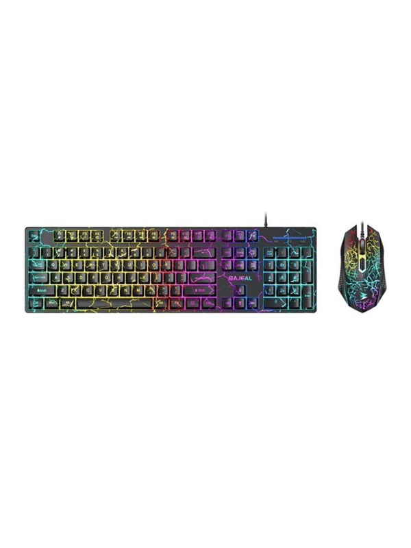 Bajeal T550 Cracked Suspended Keycap Mechanical Feel Gaming Luminous Keyboard and Mouse Combo